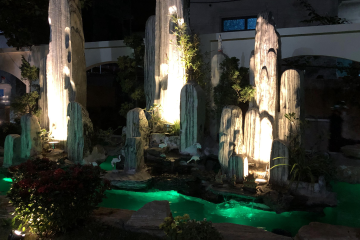 Chiếu sáng hồ cá Koi sử dụng đá Tuyết Sơn Chiếu sáng hồ cá Koi sử dụng đá Tuyết Sơn